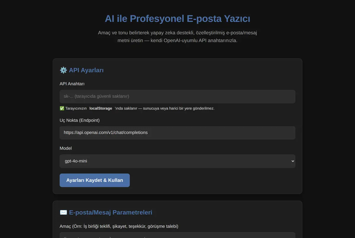 AI E-posta & Mesaj Yazıcı ekran görüntüsü 2