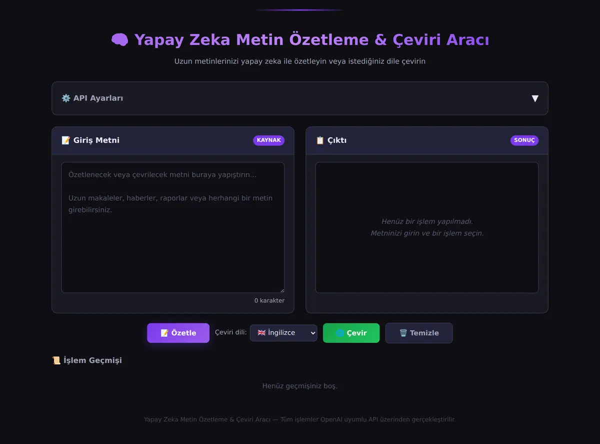 Yapay Zeka Metin Özetleme & Çeviri Aracı ekran görüntüsü 3