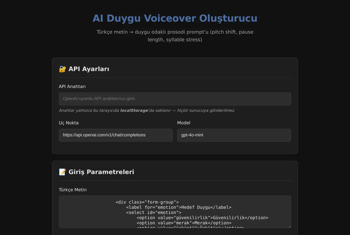 AI Duygu Voiceover Oluşturucu ekran görüntüsü 2
