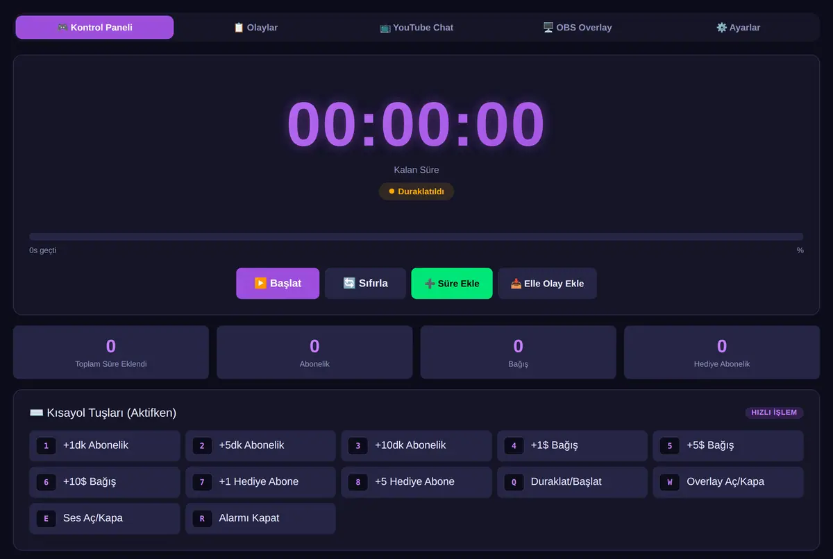 Subathon Geri Sayım Sayacı - OBS Overlay ekran görüntüsü 2