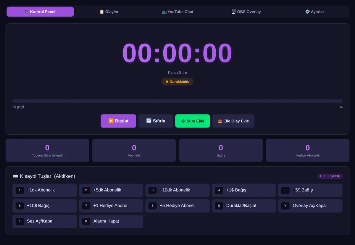 Subathon Geri Sayım Sayacı - OBS Overlay ekran görüntüsü 3