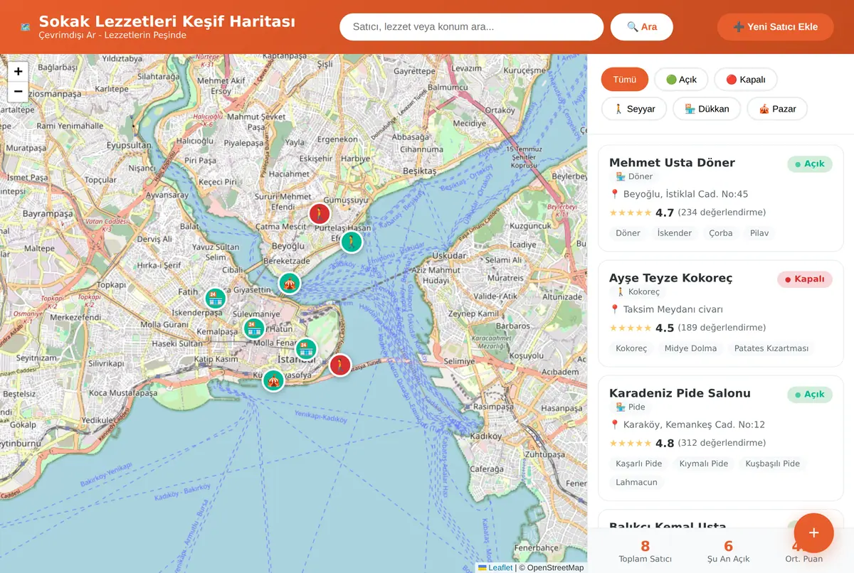 Sokak Lezzetleri Keşif Haritası - Çevrimdışı Ar ekran görüntüsü 2