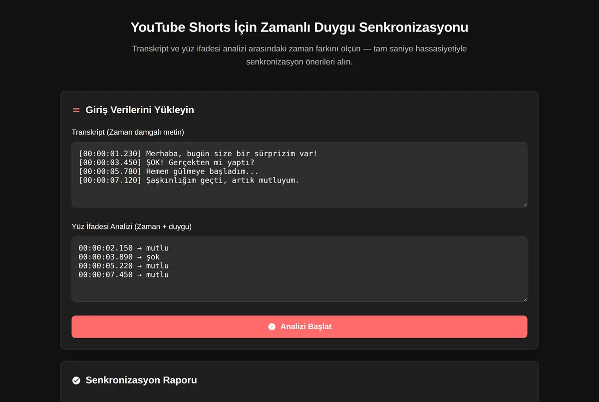 YouTube Shorts İçin Zamanlı Duygu Senkronizasyonu ekran görüntüsü 2