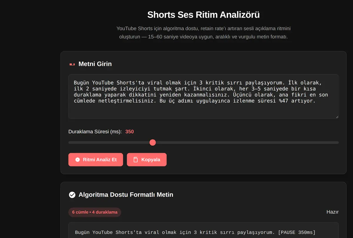 Shorts Ses Ritim Analizörü ekran görüntüsü